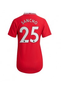 Manchester United Jadon Sancho #25 Voetbaltruitje Thuis tenue Dames 2022-23 Korte Mouw